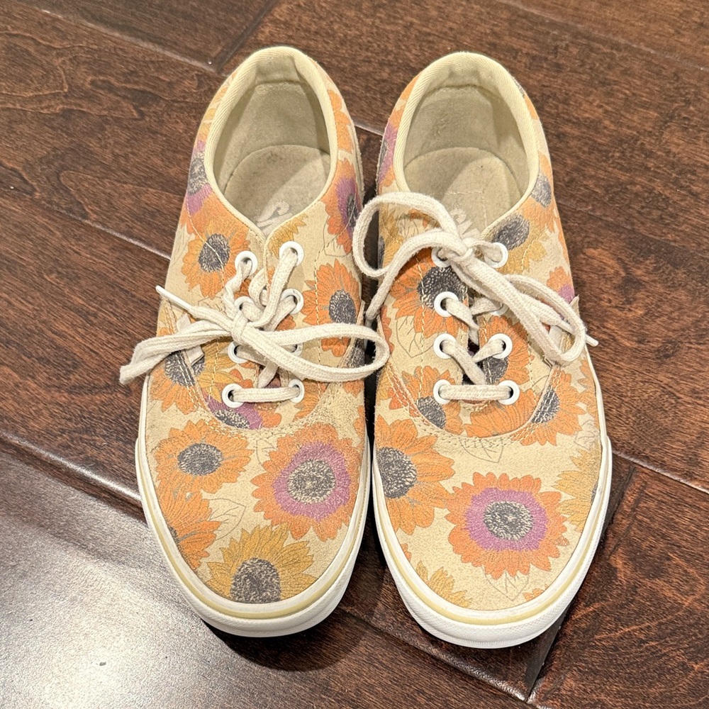 Vans Suede Sunflower Patterned Lace-Up Sneakers